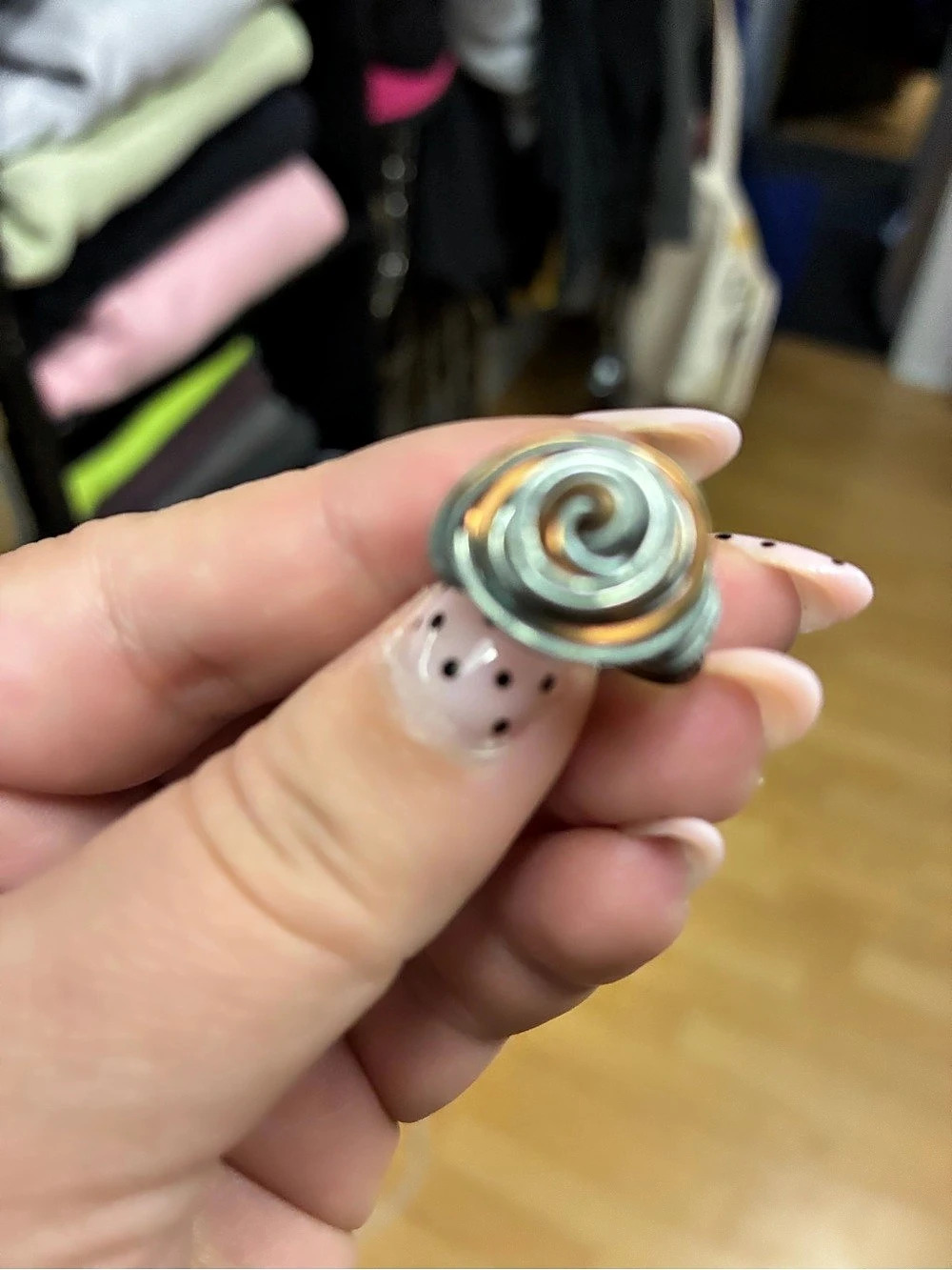 Spiral Wire Wrap Ring in Silver & Gold